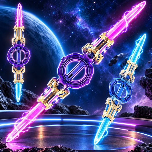 Rotatable Dual-Blade Sword with Retractable Spin