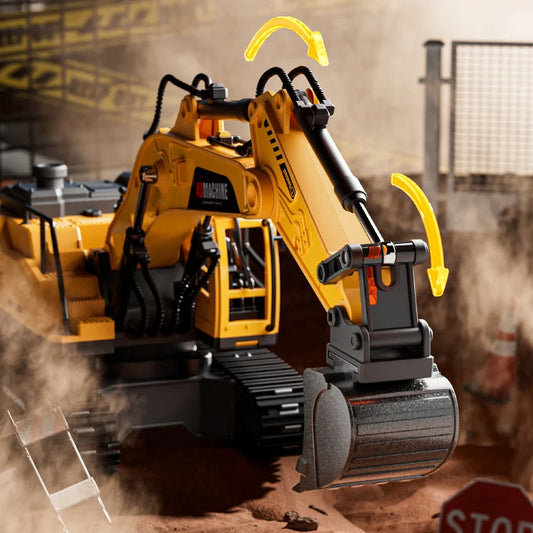 2.4GHz RC Diecast Excavator With Smoke