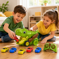 RC Dinosaur Snake Game With 6Pcs Magnetic Cars