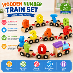 Wooden Digital Number Train