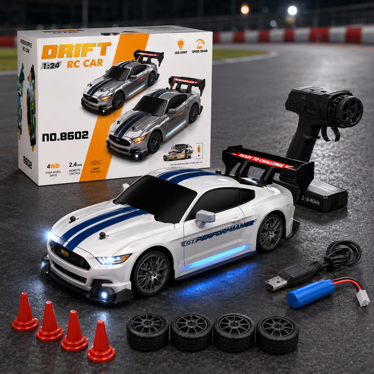 Turbo Drift Mustang 1:24 RC Racer