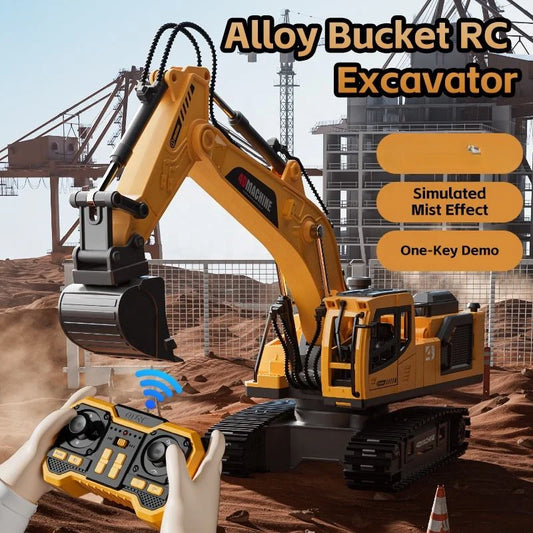 2.4GHz RC Diecast Excavator With Smoke