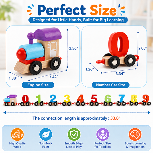 Wooden Digital Number Train