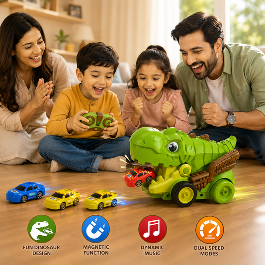 RC Dinosaur Snake Game With 6Pcs Magnetic Cars