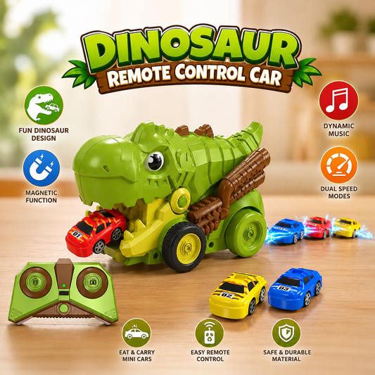 RC Dinosaur Snake Game With 6Pcs Magnetic Cars