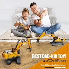 2.4GHz RC Diecast Excavator With Smoke