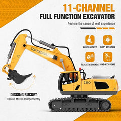 2.4GHz RC Diecast Excavator With Smoke