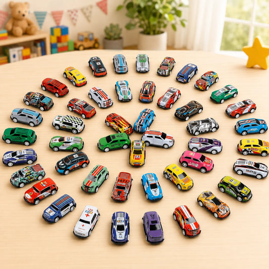 30-Piece Mini Metal Racing Cars with Road Play Mat