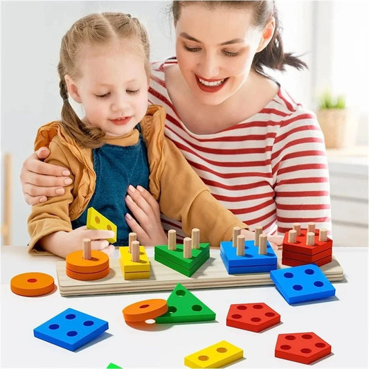 Wooden Colored Five Sets of Columns
