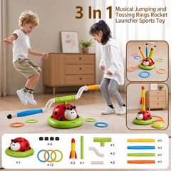 3-in-1 Ladybug Jump, Toss & Rocket Launcher